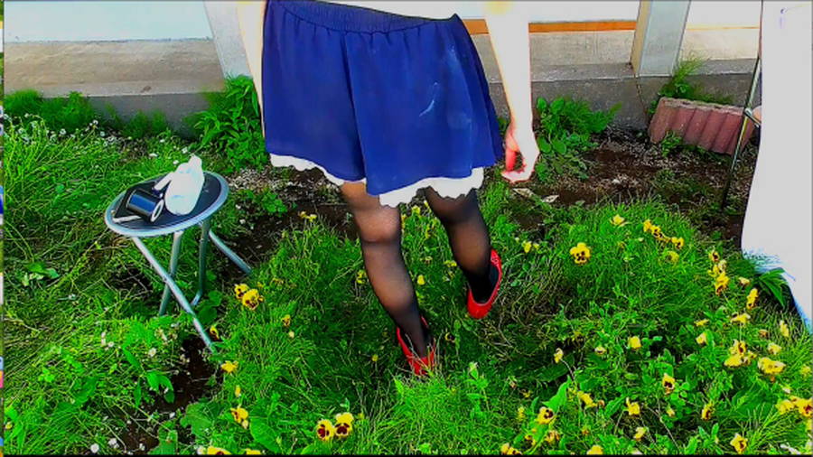 「花のじゅうたん」を踏んで美女がダンス!〜涼子様の赤い靴がパンジーを踏んでダンス〜　サンプル画像12