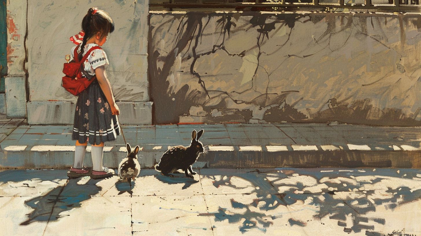 動物と少女　アート　2024年09月22日　美術　画像