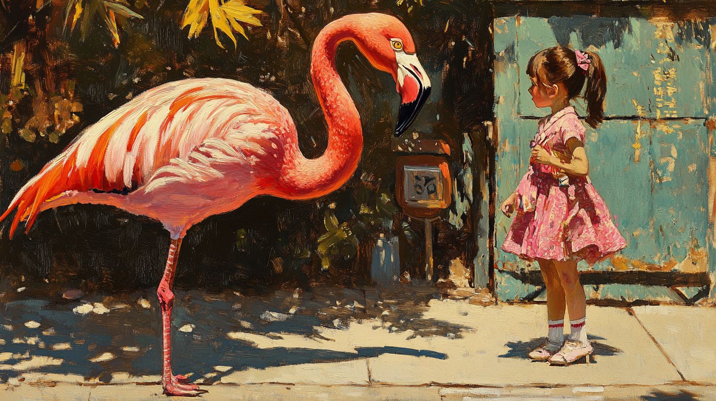 動物と少女　絵　2024年11月23日　絵画　画像