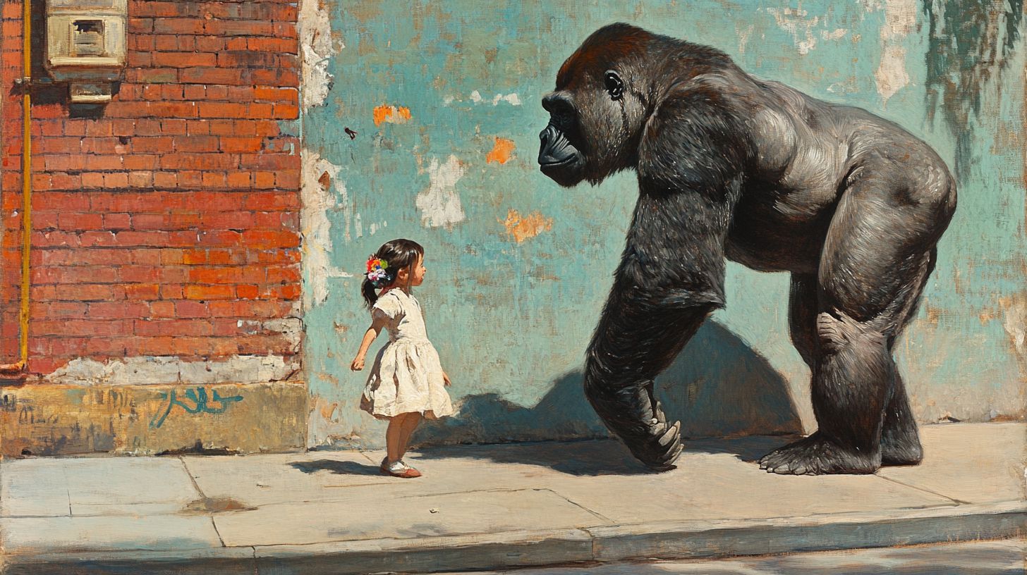 動物と少女　絵画　2025年06月12日　名画　画像