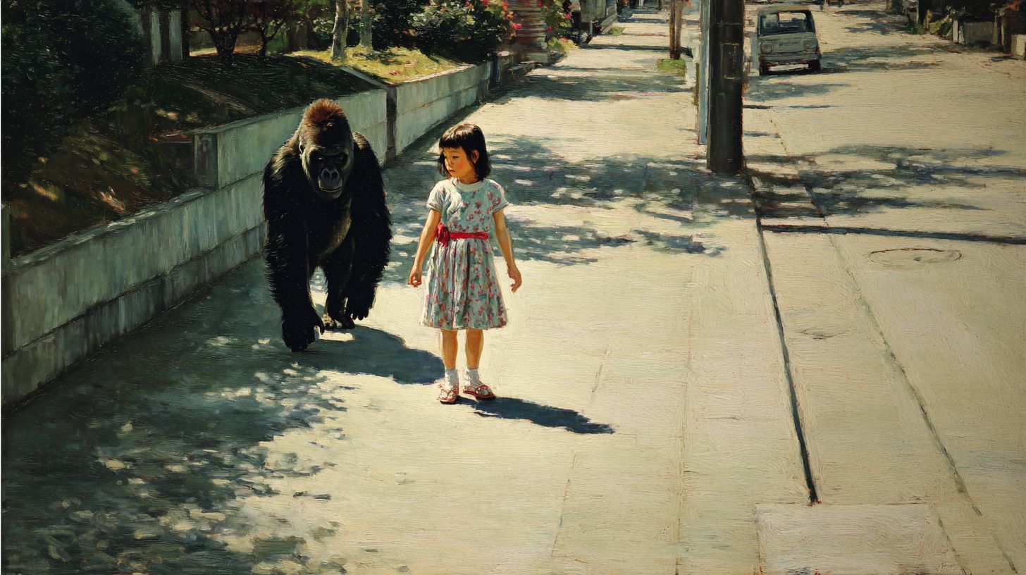 動物と少女　名画　2025年07月13日　名画　画像
