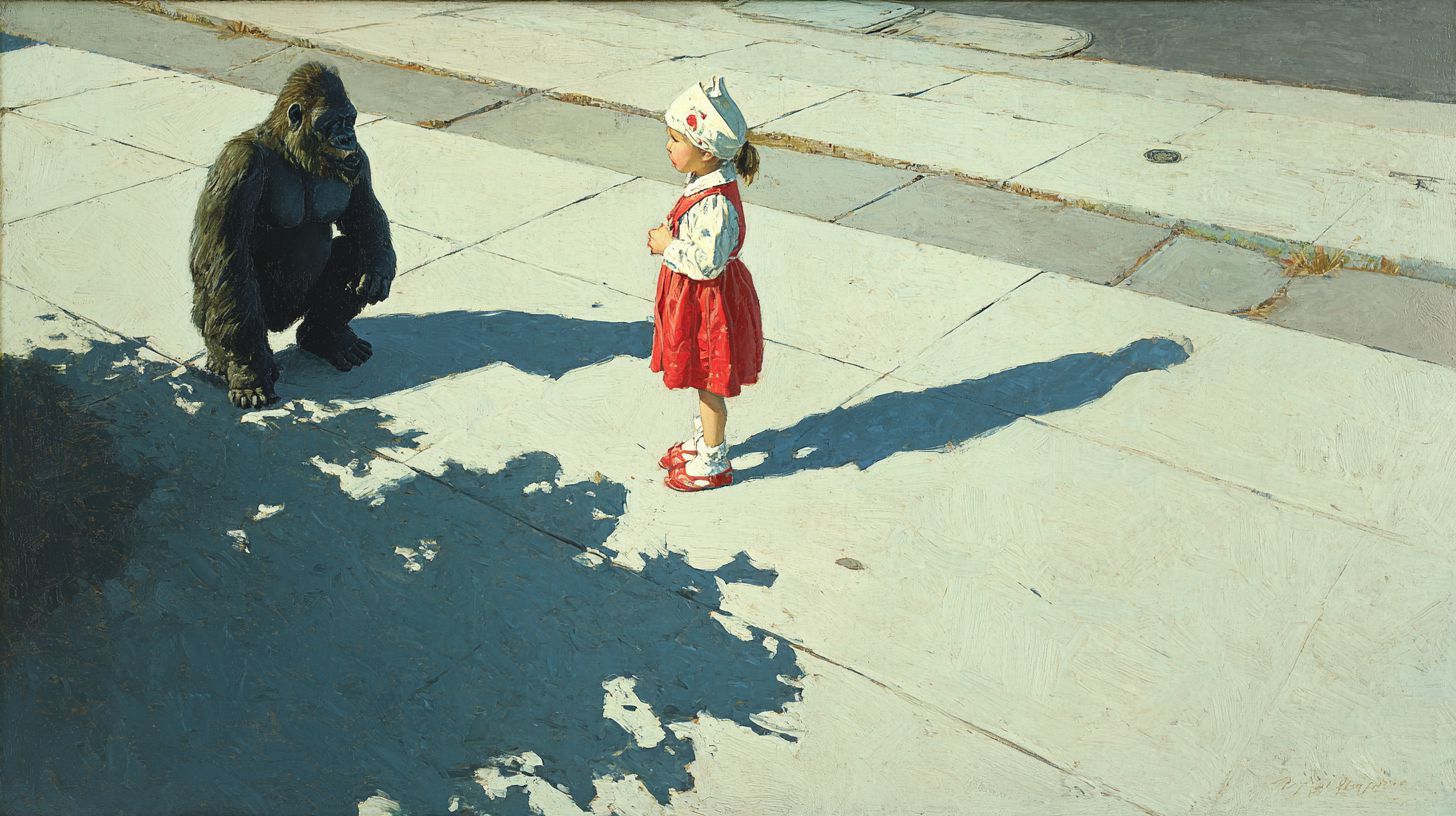 動物と少女　絵画　2025年08月11日　名画　画像