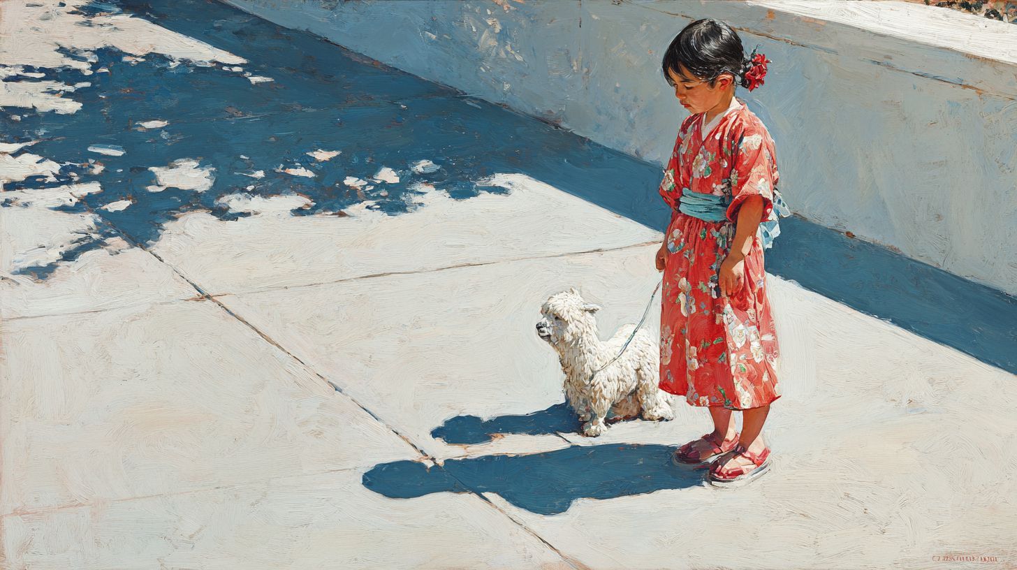 動物と少女　絵画　2026年02月02日　絵　画像