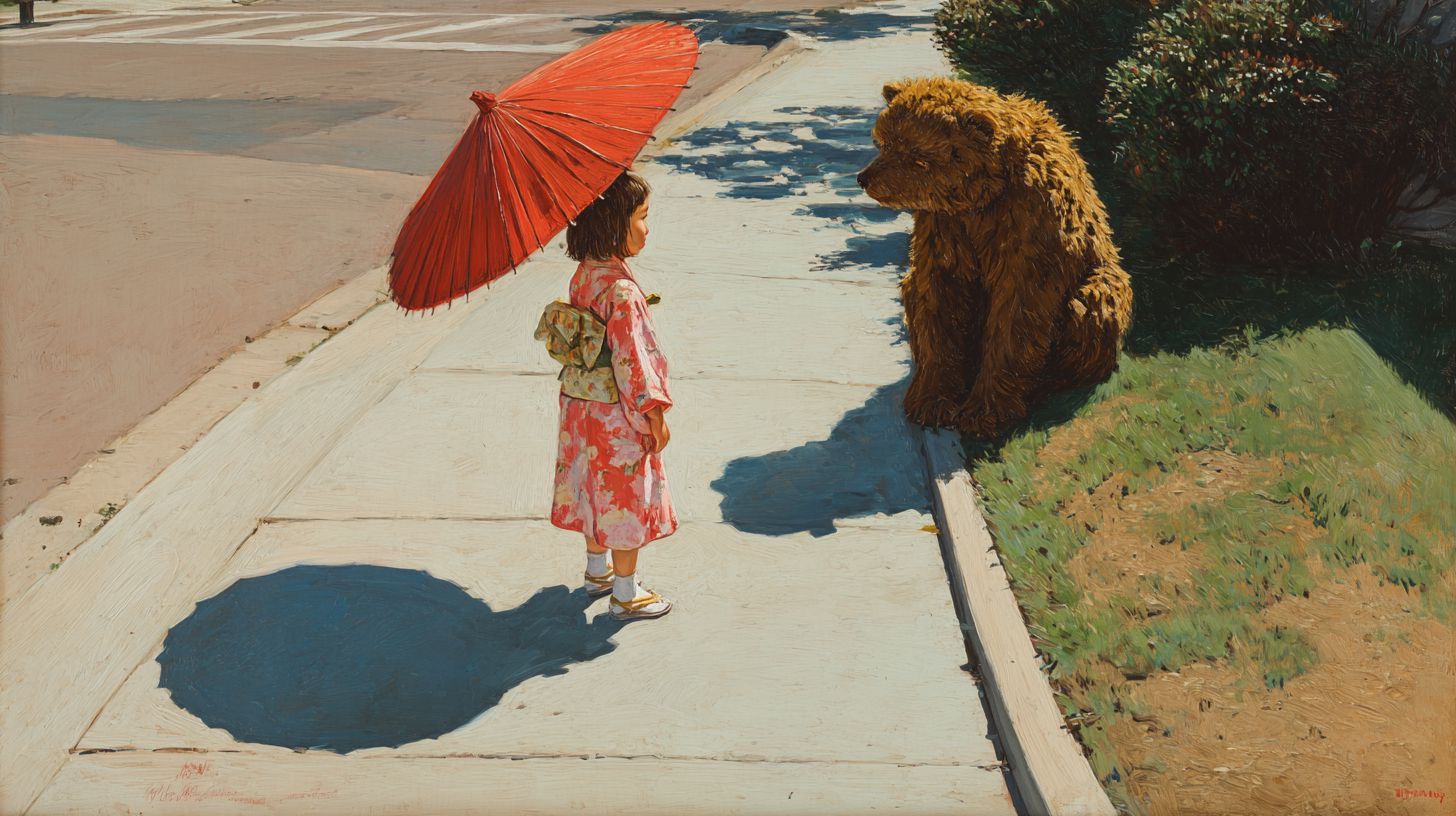 動物と少女　絵画　2026年04月18日　美術　画像