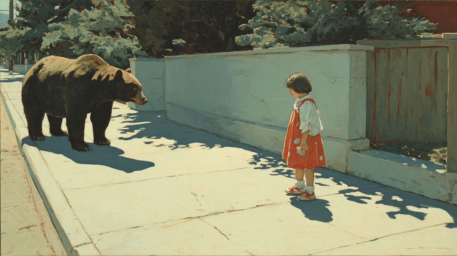 動物と少女　絵画　2026年04月28日　絵　画像