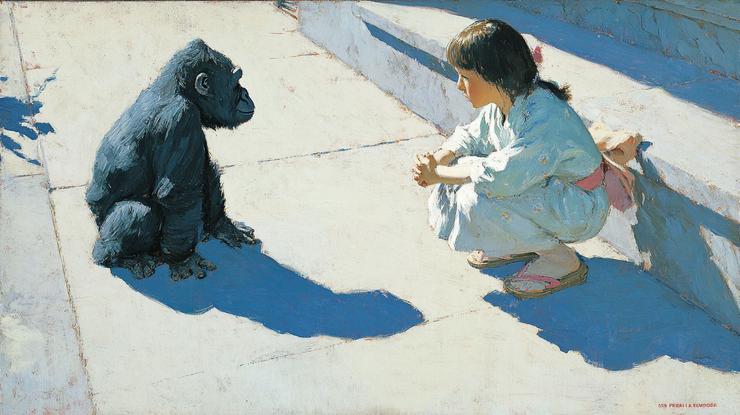 動物と少女　アート　2026年05月05日　名画　画像