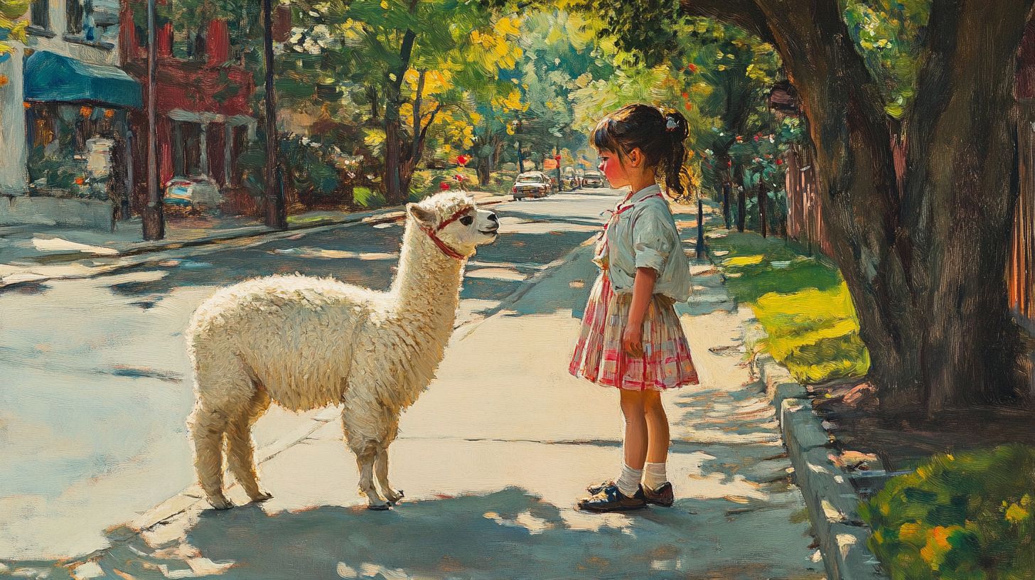 動物と少女　絵　2026年05月07日　絵　画像
