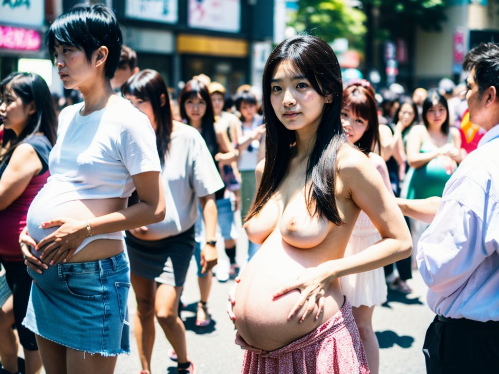 ボテ腹妊婦　露出画像　新潟県　村上市　2025年07月16日　ボテ腹妊婦　過激フラッシュモブ　画像
