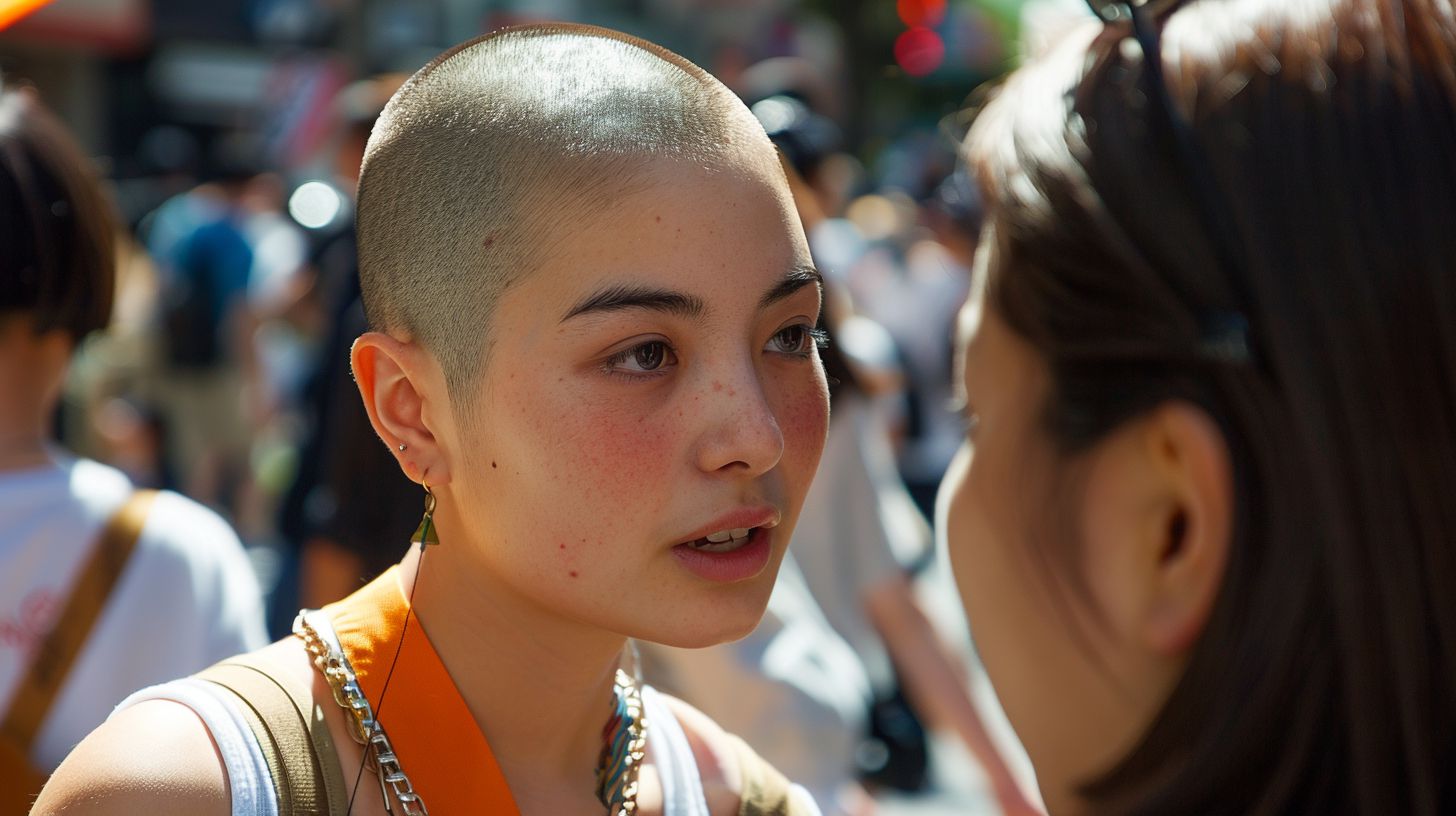 スキンヘッド女子画像　北海道　北広島市　2024年11月10日　スキンヘッド女子　ぼうず女子　画像
