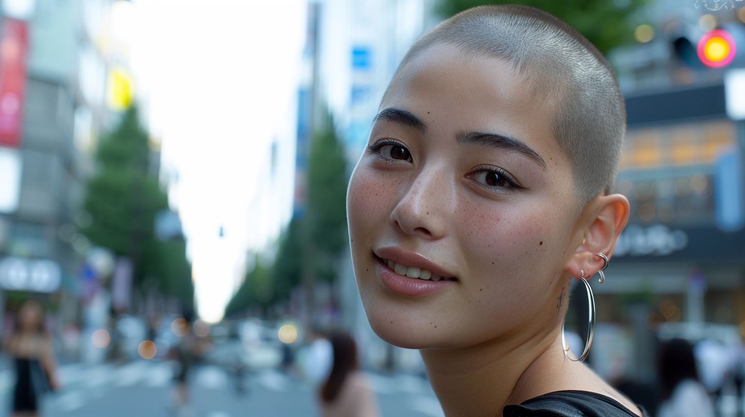 スキンヘッド女子画像　岐阜県　各務原市　2025年06月06日　スキンヘッド女子　ぼうず女子　画像