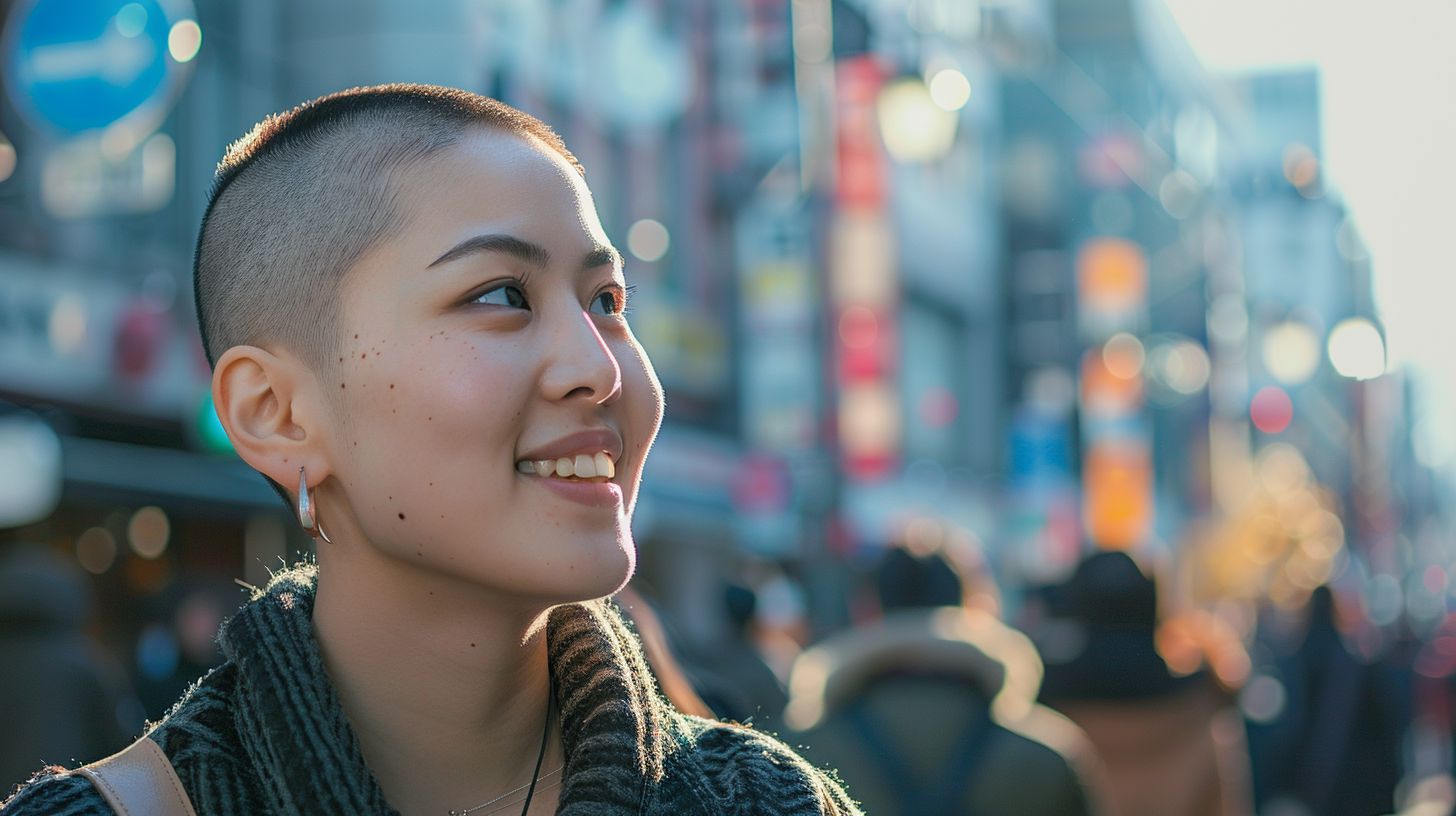 スキンヘッド女子画像　栃木県　足利市　2025年08月18日　スキンヘッド女子　坊主女子　画像