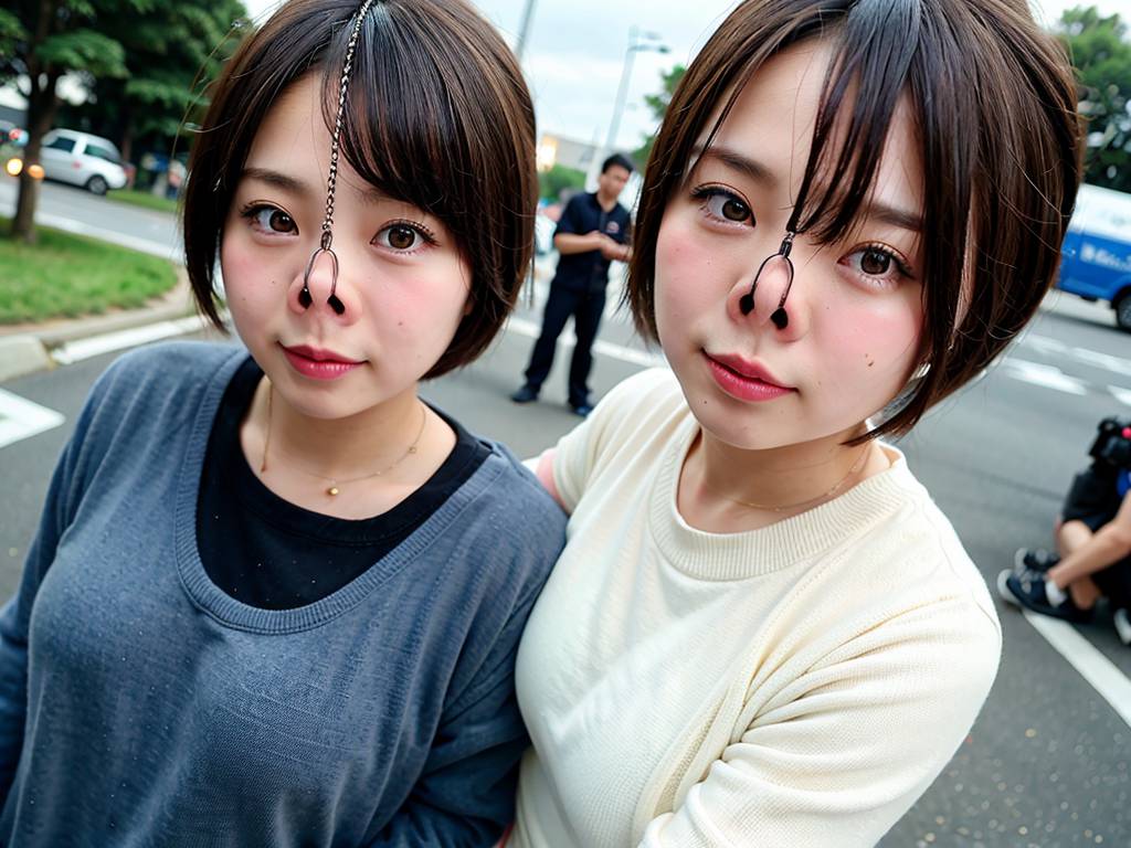 鼻フック　愛知県　一宮市　豚ヅラ画像