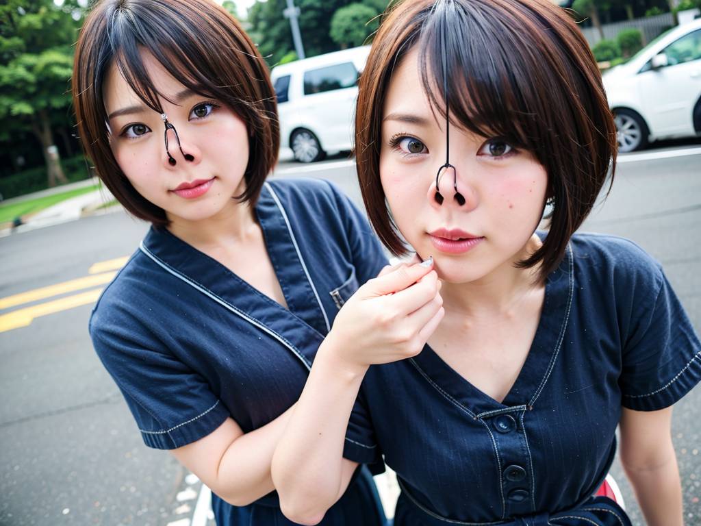 鼻フック　千葉県　我孫子市　豚ヅラ画像