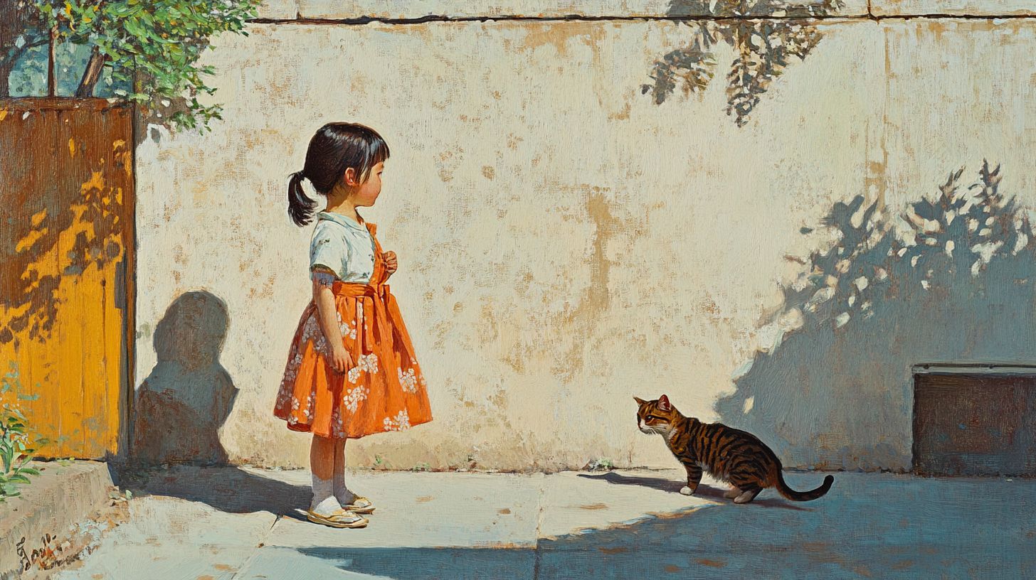 猫と少女　名画　2024年09月11日　美術　画像
