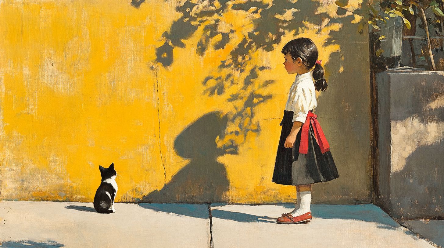 猫と少女　絵　2025年01月22日　名画　画像