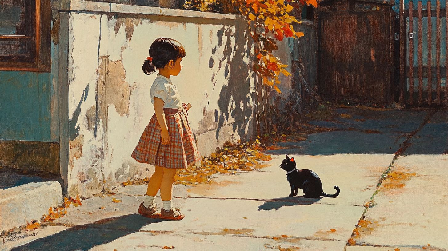 猫と少女　絵画　2025年01月23日　名画　画像