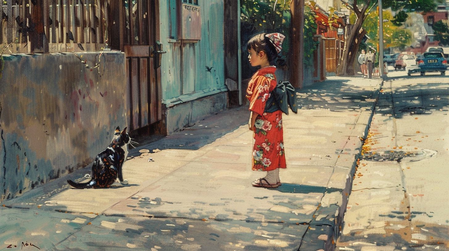 猫と少女　絵　2025年05月22日　名画　画像