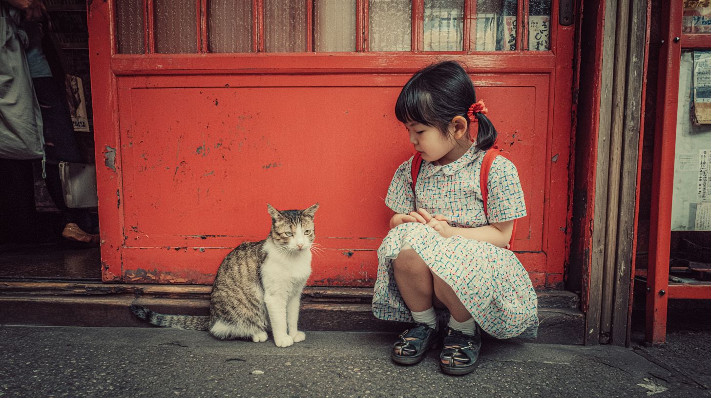 猫と少女　名画　2026年06月08日　絵画　画像