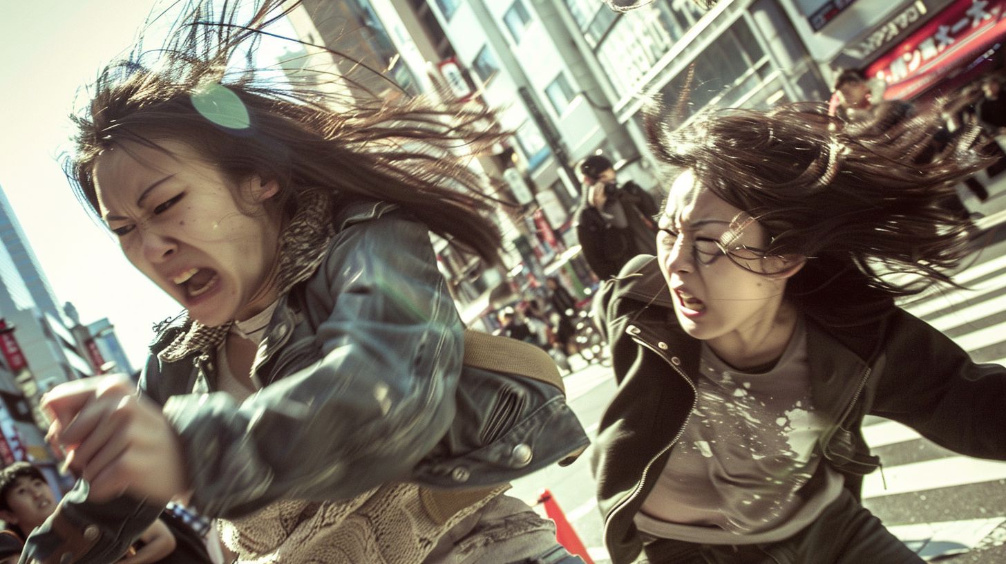 今日の女性のストリートファイト画像　兵庫県　三田市　2024年06月01日　ストリート喧嘩　画像
