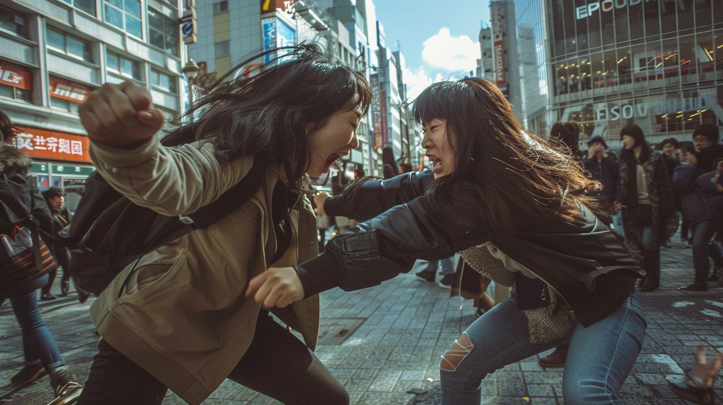 今日の女性のストリートファイト画像 静岡県 沼津市 2024年06月11日 ストリート喧嘩 画像