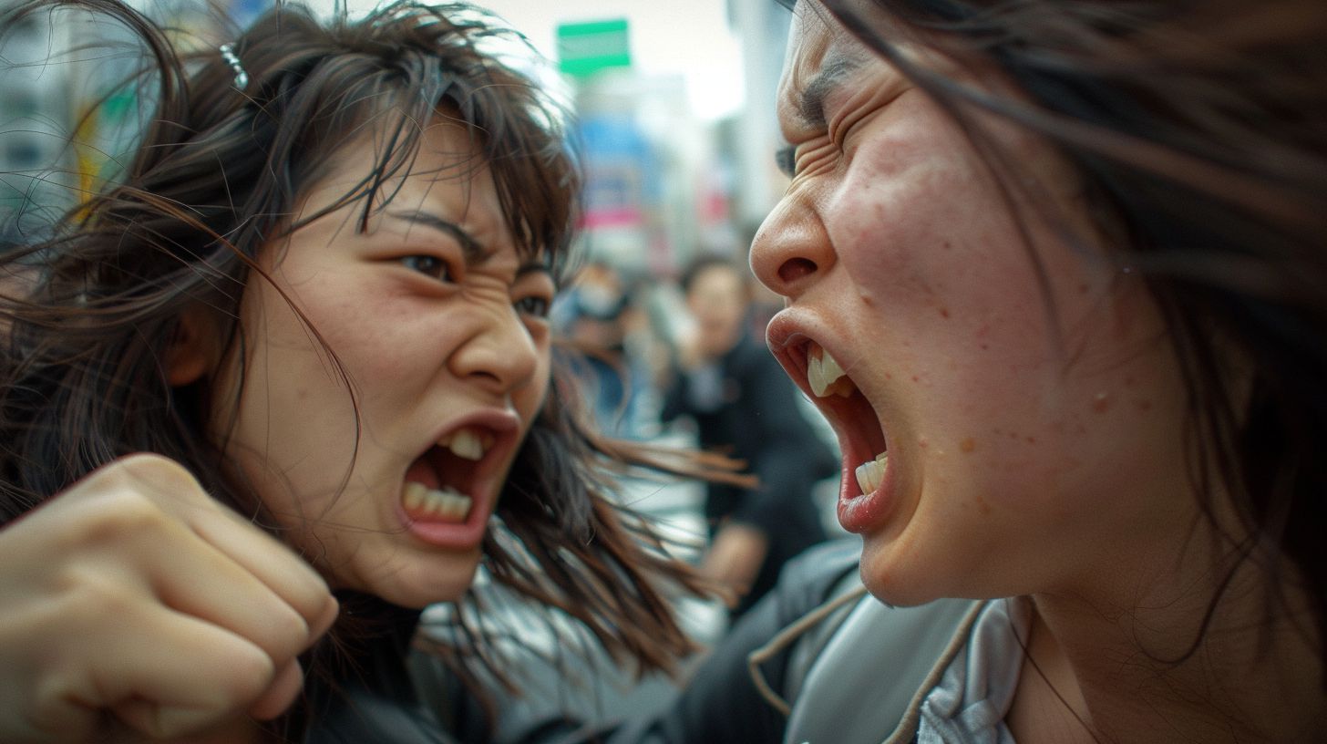 今日の女性のストリートファイト画像　茨城県　龍ケ崎市　2024年06月14日　ストリート喧嘩　画像