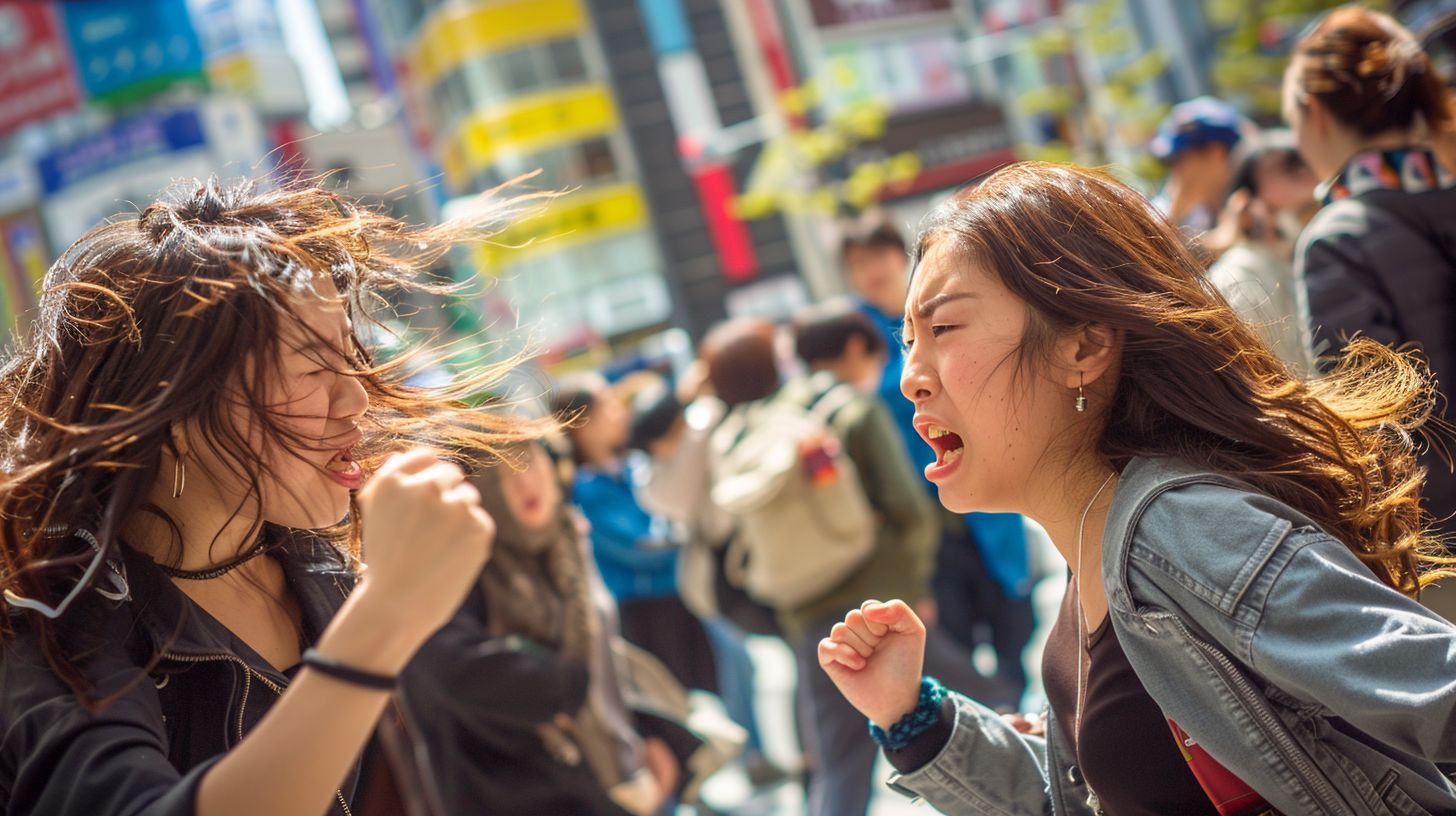 今日の女性のストリートファイト画像 東京都 国立市 2024年06月18日 路上喧嘩 画像