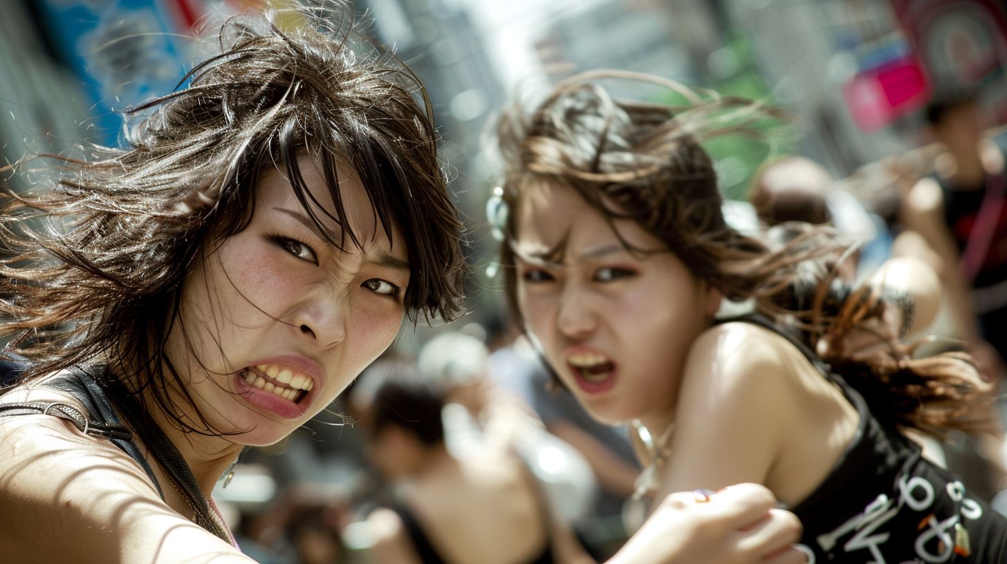 今日の女性のストリートファイト画像 兵庫県 尼崎市 2024年06月20日 ストリート喧嘩 画像