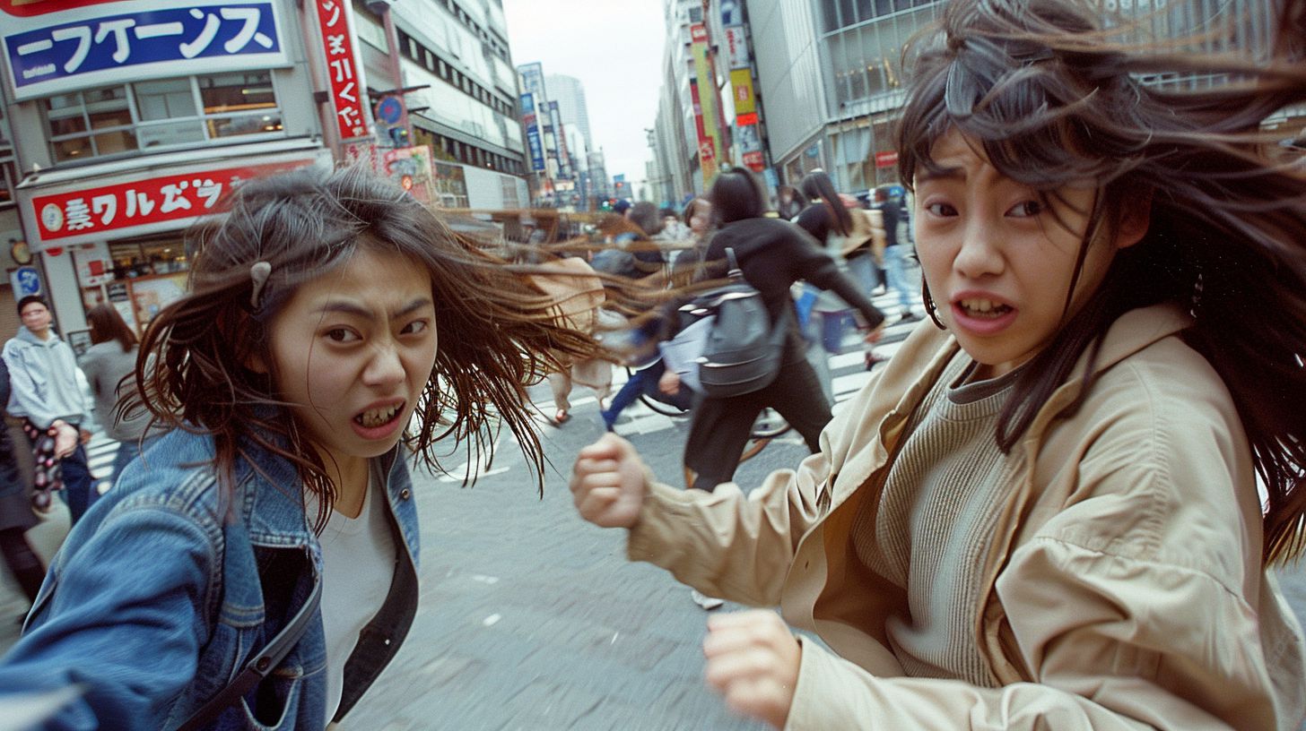 今日の女性のストリートファイト画像　埼玉県　戸田市　2024年07月04日　キャットファイト　画像