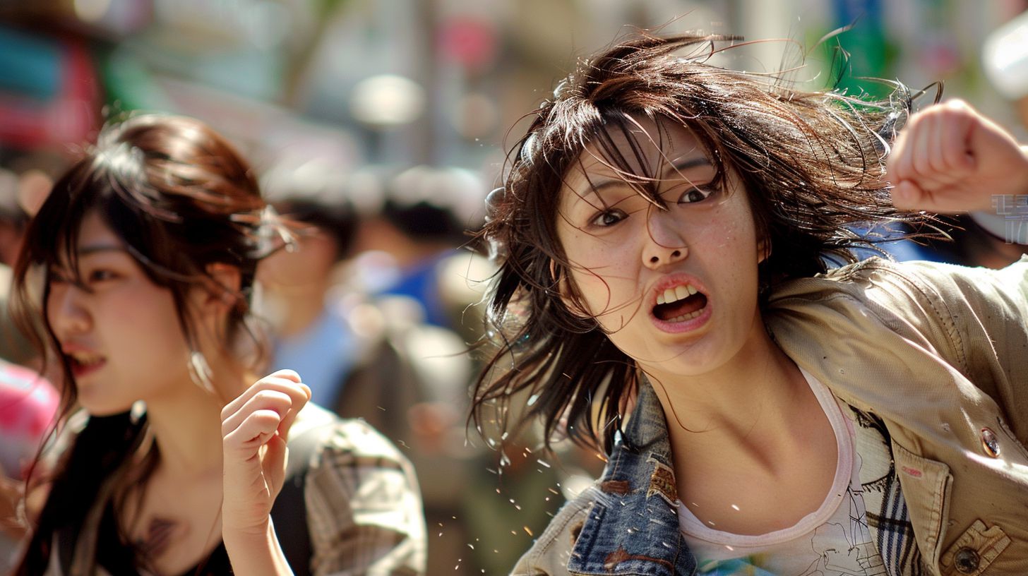 今日の女性のストリートファイト画像　千葉県　松戸市　2024年09月02日　ストリート喧嘩　画像