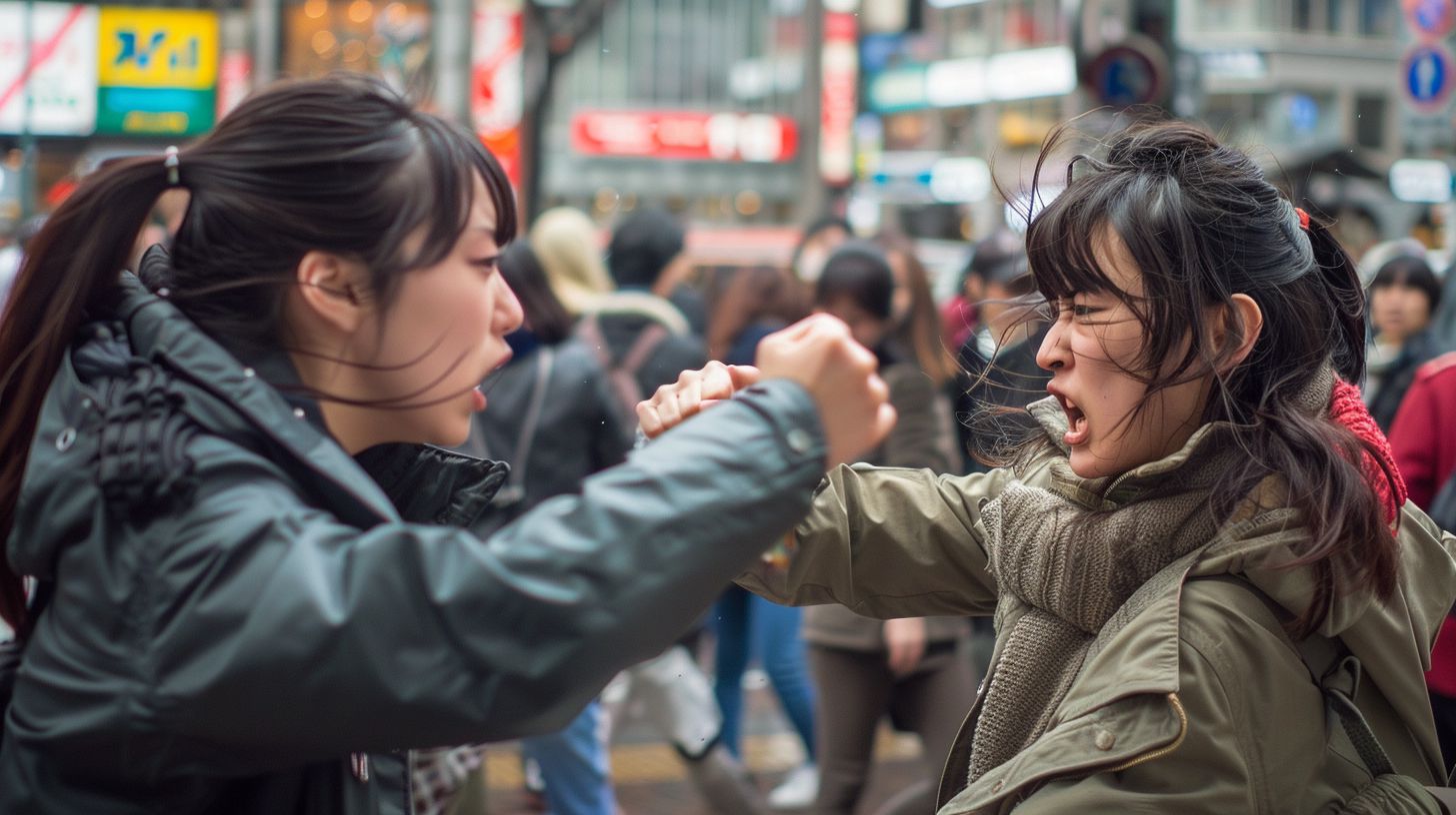 今日の女性のストリートファイト画像 千葉県 四街道市 2024年09月17日 キャットファイト 画像