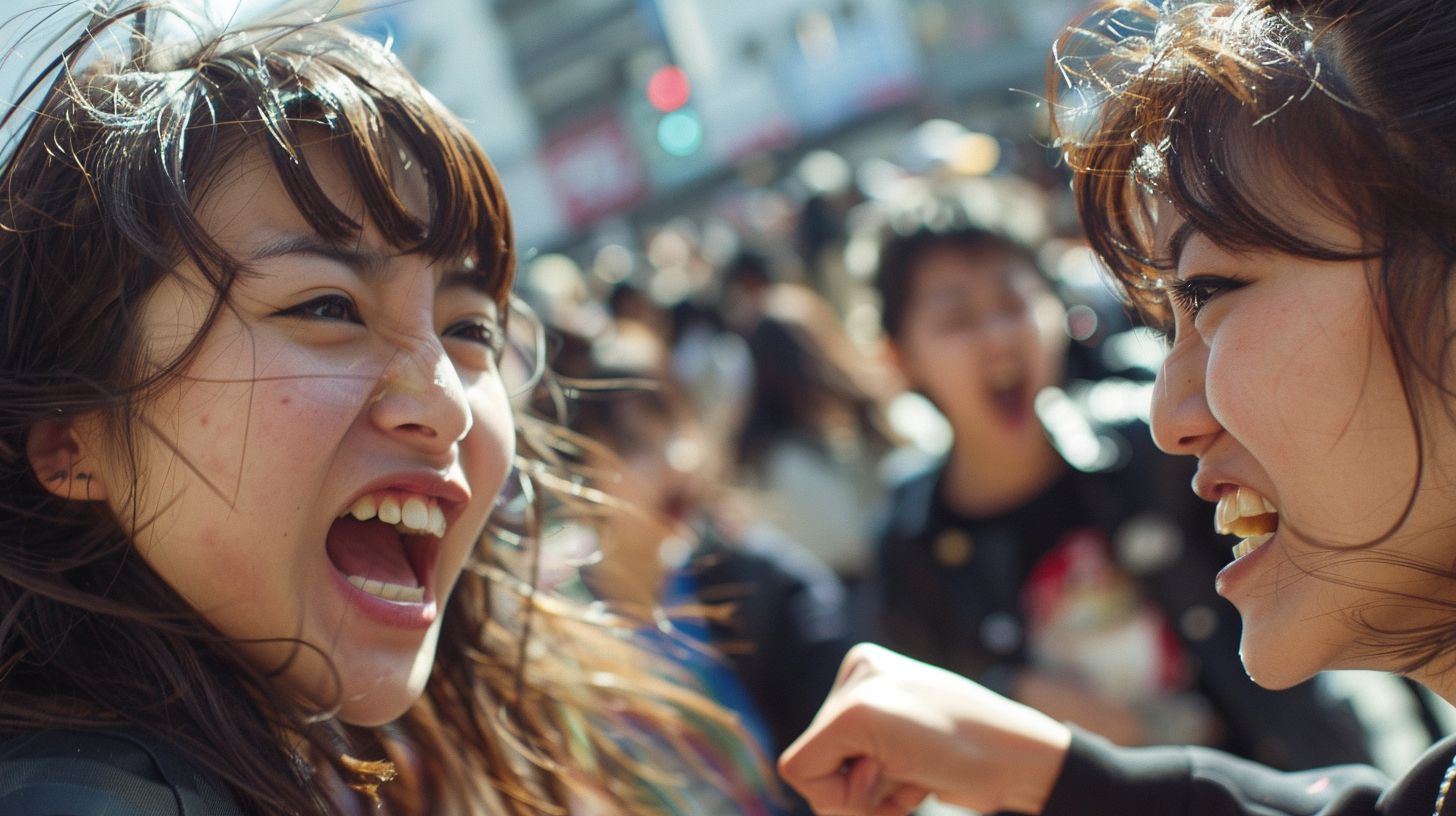 今日の女性のストリートファイト画像　大阪府　池田市　2024年10月09日　キャットファイト　画像