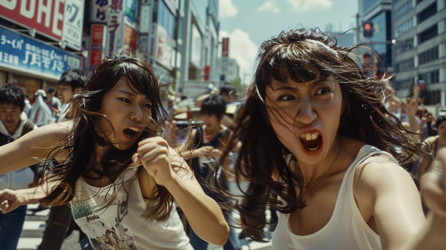 今日の女性のストリートファイト画像　大阪府　箕面市　2024年11月19日　女の喧嘩　画像