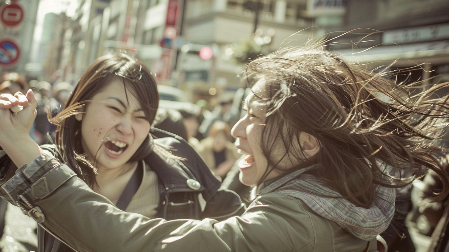 今日の女性のストリートファイト画像 埼玉県 蓮田市 2024年12月10日 女の喧嘩 画像
