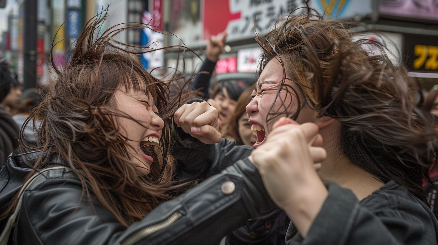 今日の女性のストリートファイト画像　茨城県　水戸市　2024年12月17日　ストリートファイト　画像