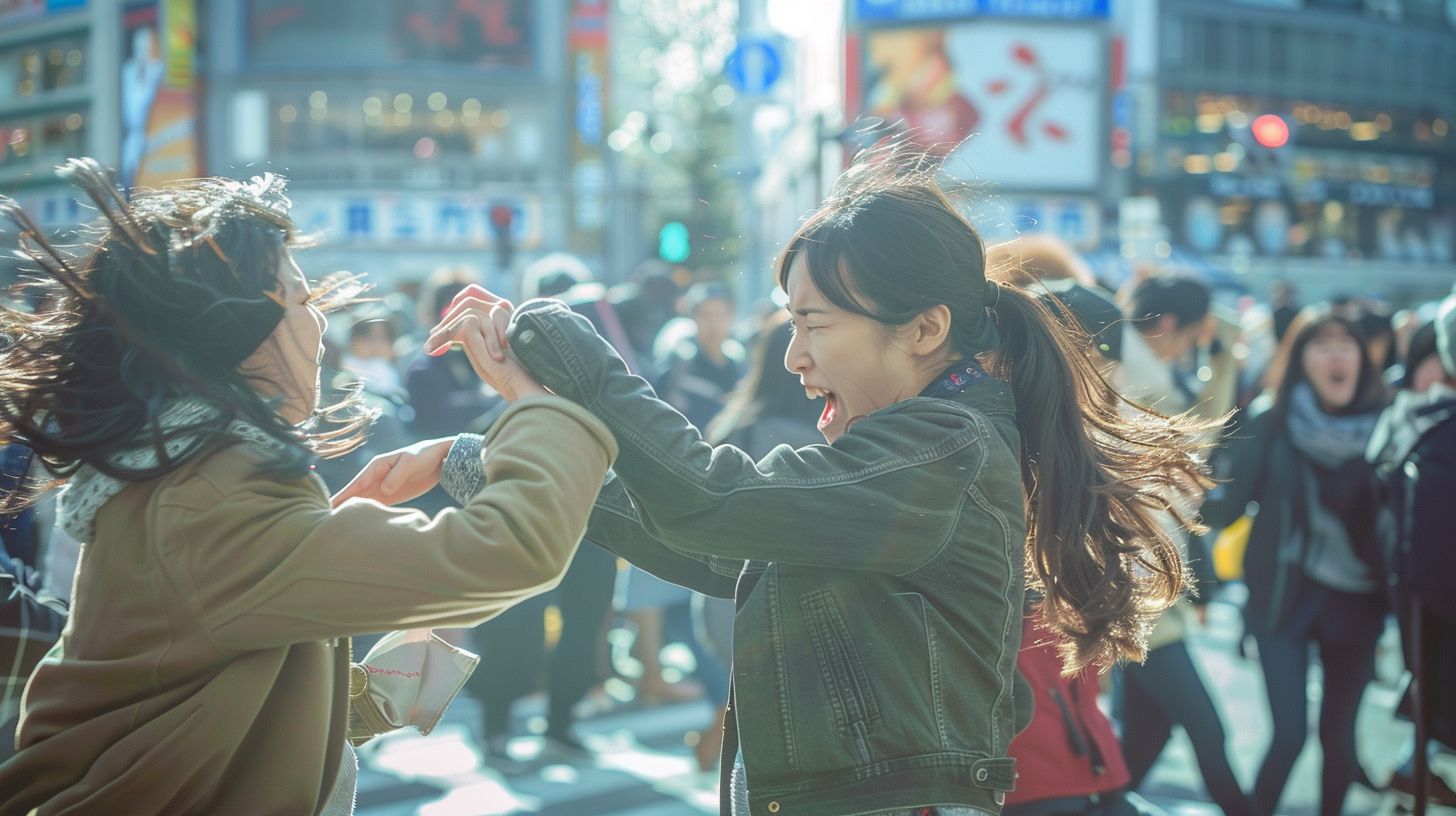今日の女性のストリートファイト画像　兵庫県　丹波市　2025年01月04日　ストリート喧嘩　画像