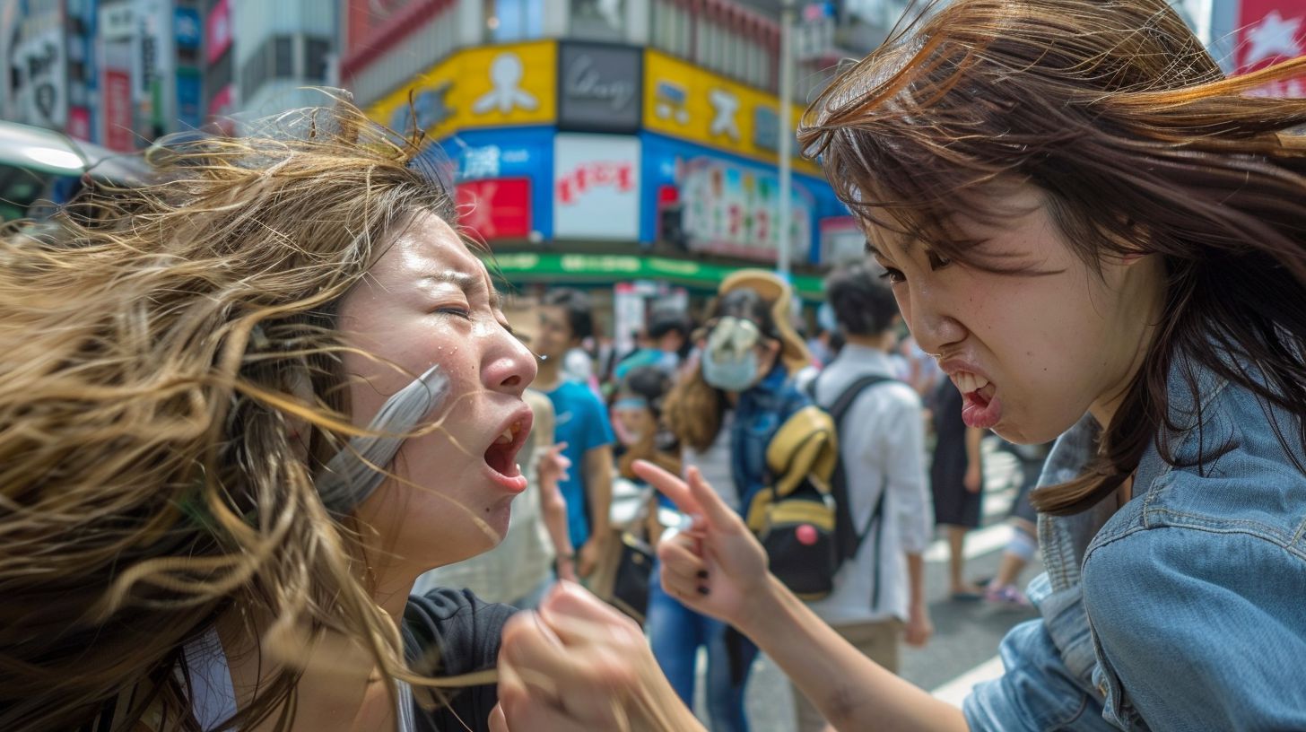今日の女性のストリートファイト画像　岐阜県　岐阜市　2025年01月10日　キャットファイト　画像