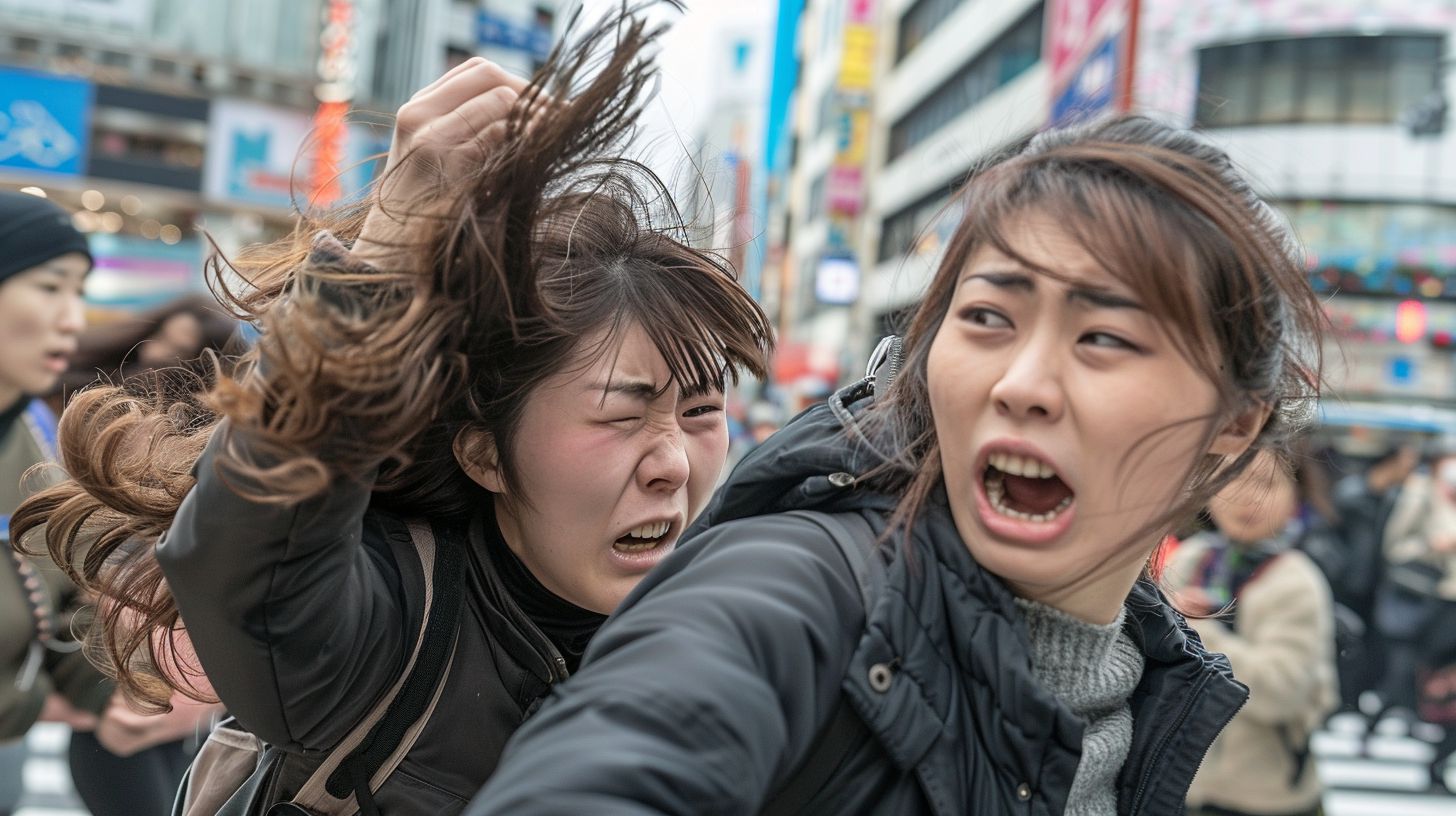 今日の女性のストリートファイト画像 京都府 京田辺市 2025年01月13日 女の喧嘩 画像