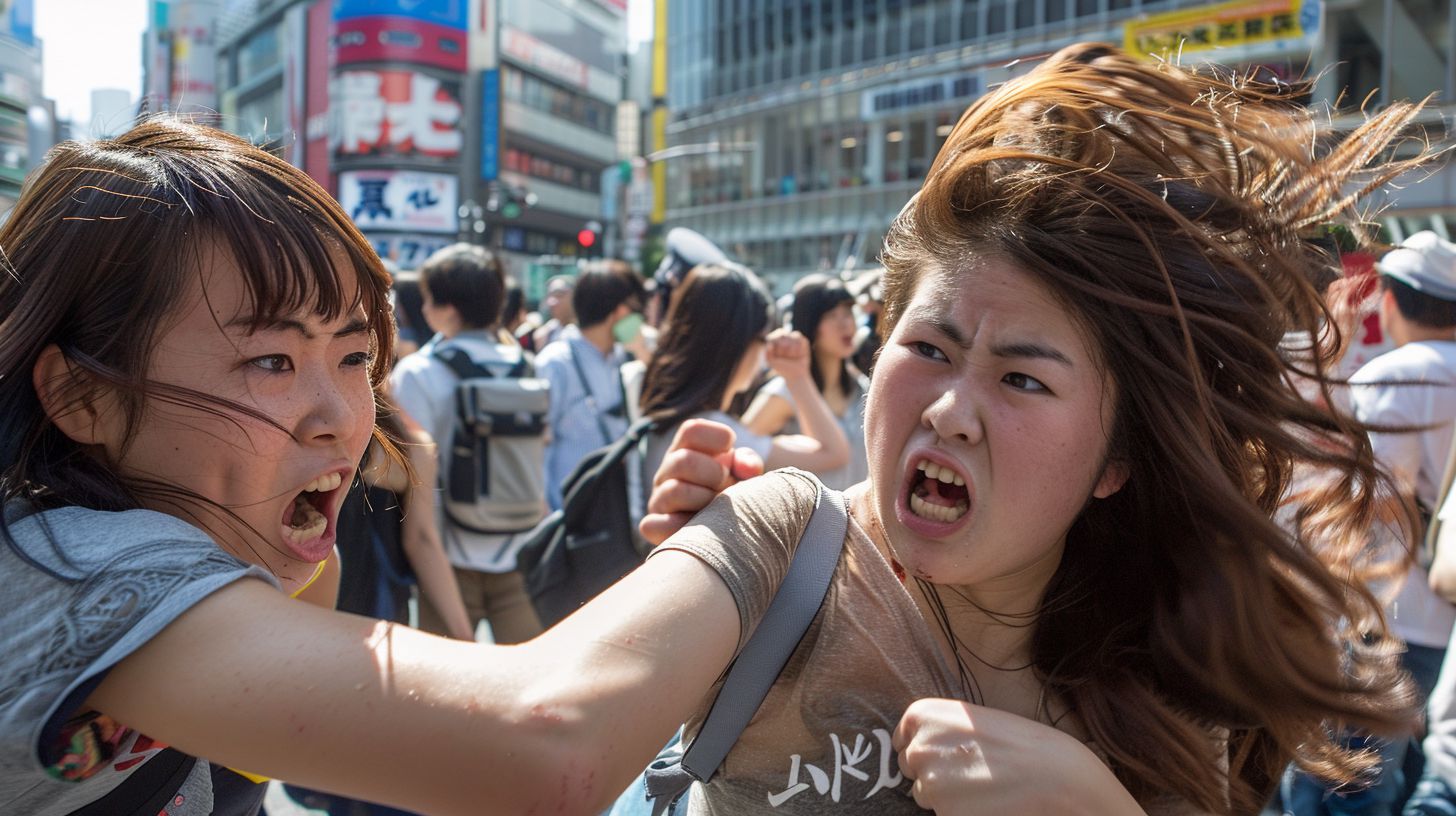 今日の女性のストリートファイト画像　千葉県　船橋市　2025年01月15日　ストリート喧嘩　画像