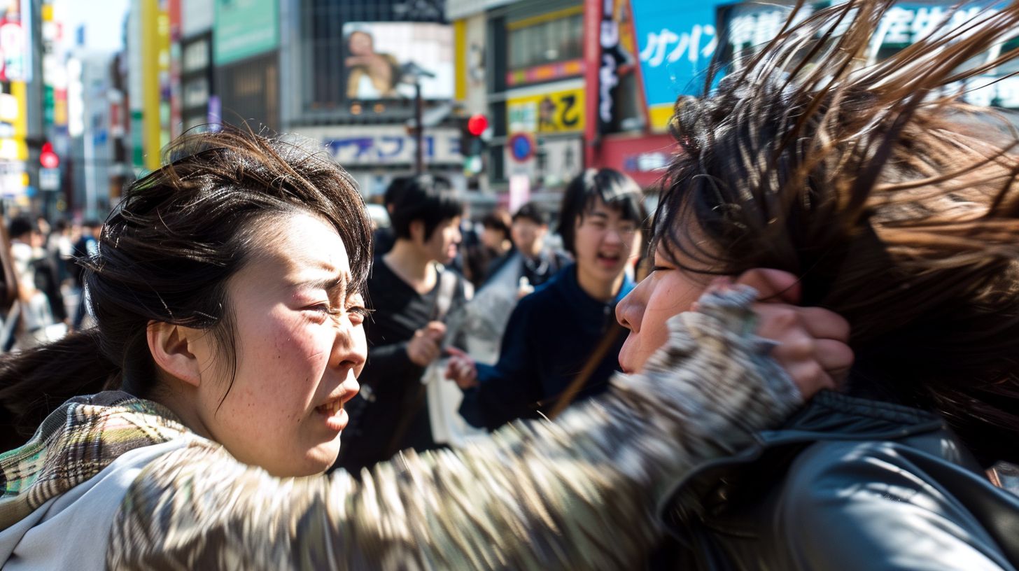 今日の女性のストリートファイト画像 東京都 町田市 2025年01月23日 路上喧嘩 画像