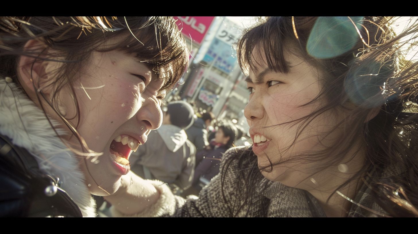 今日の女性のストリートファイト画像　青森県　五所川原市　2025年01月31日　女の喧嘩　画像