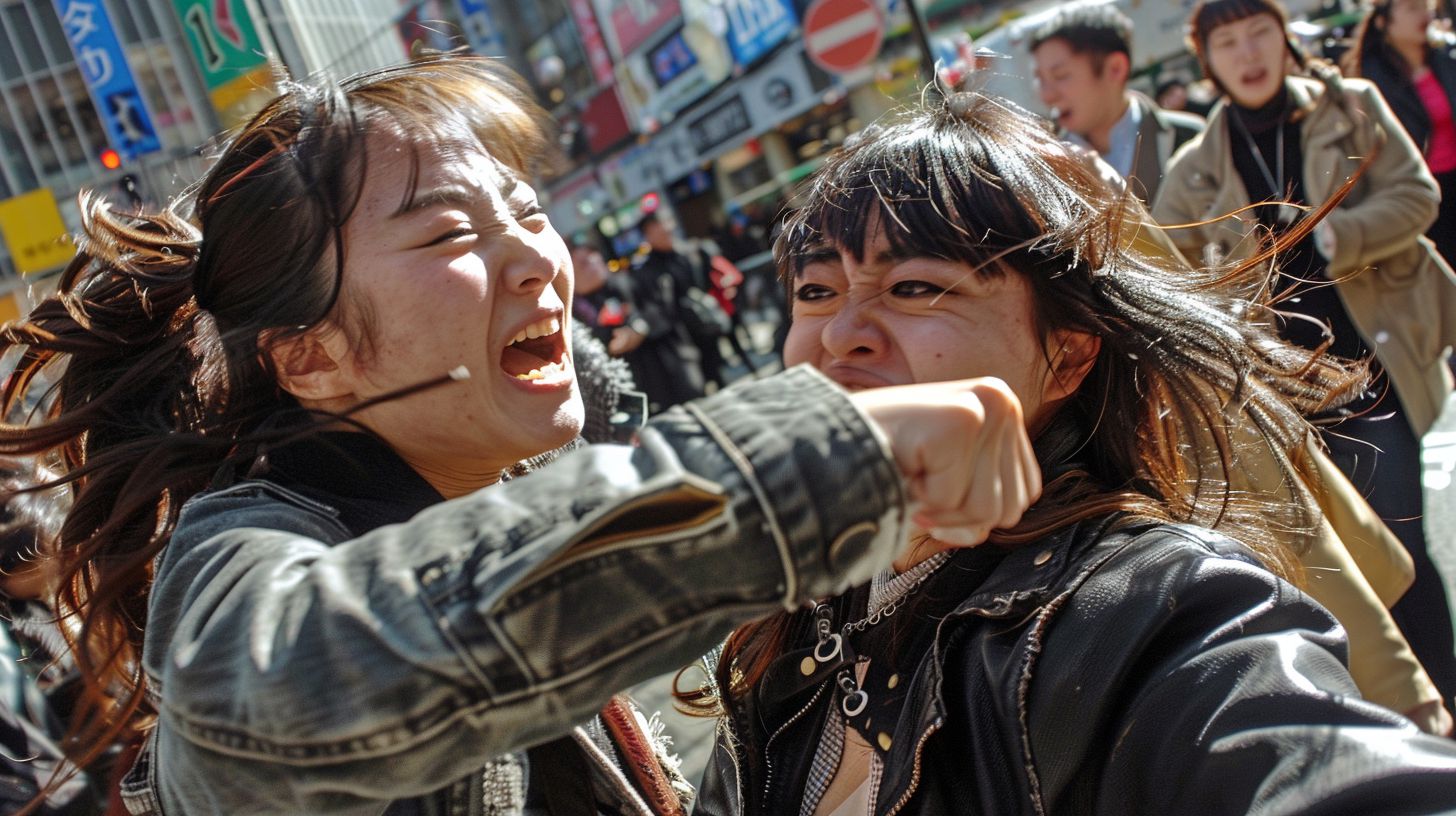 今日の女性のストリートファイト画像　新潟県　新潟市　2025年02月06日　キャットファイト　画像