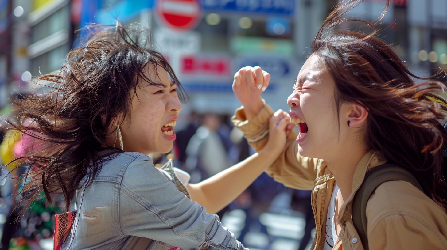 今日の女性のストリートファイト画像 山口県 下関市 2025年02月15日 女の喧嘩 画像