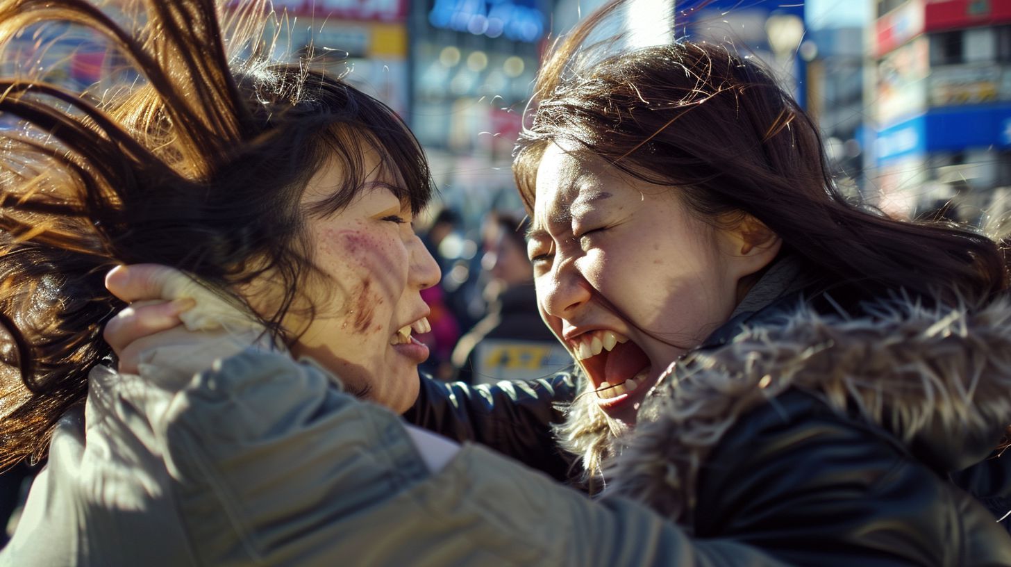 今日の女性のストリートファイト画像　兵庫県　丹波市　2025年02月16日　ストリート喧嘩　画像