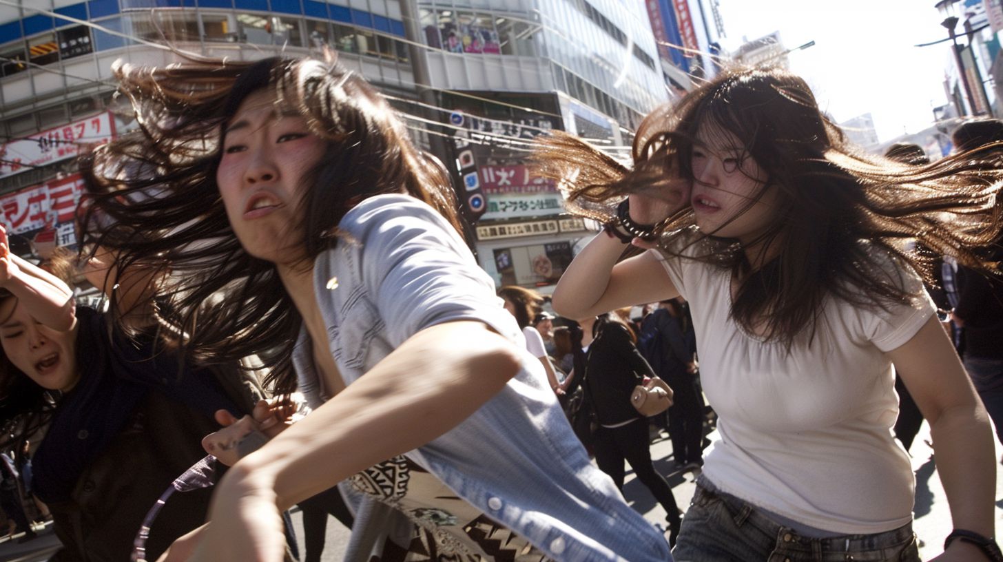 今日の女性のストリートファイト画像　東京都　北区　2025年03月03日　ストリート喧嘩　画像