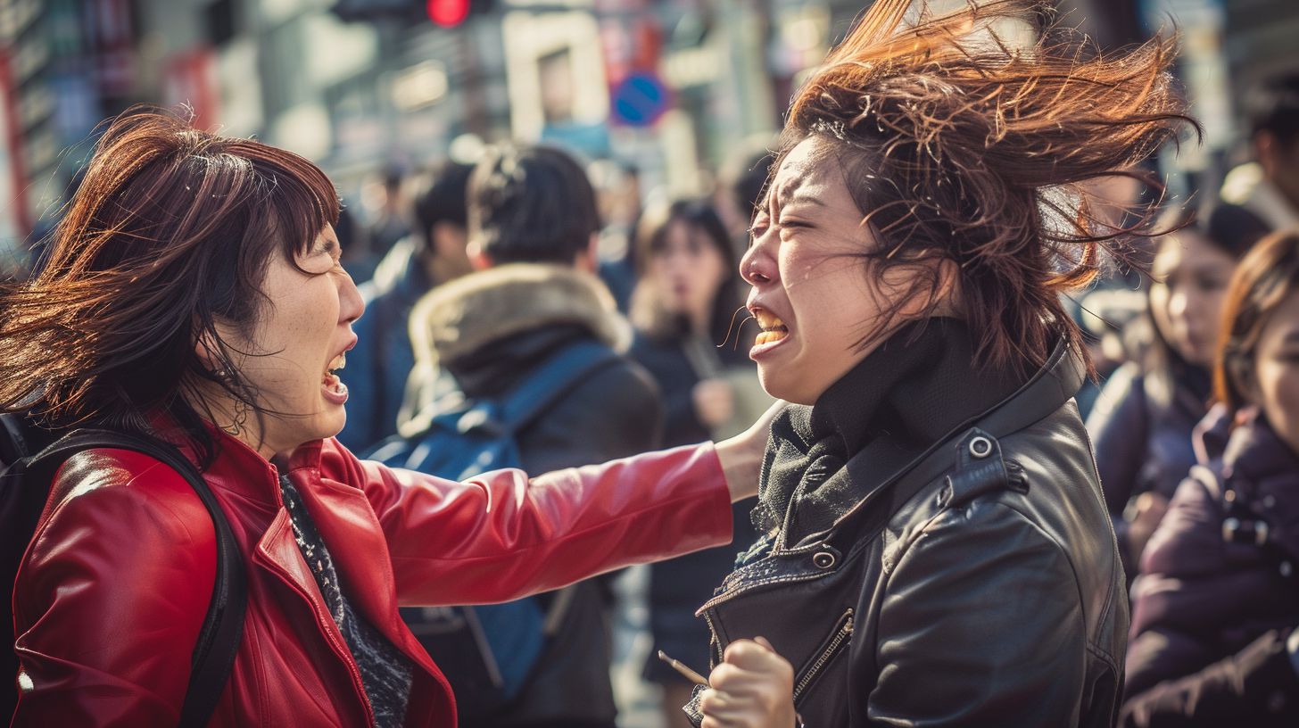 今日の女性のストリートファイト画像　東京都　国立市　2025年03月11日　ストリート喧嘩　画像