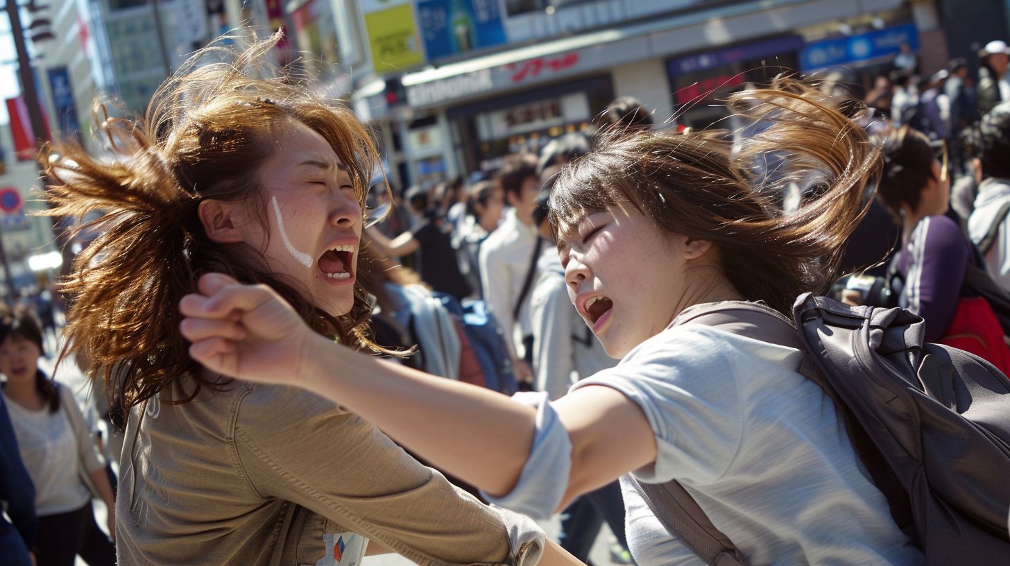 今日の女性のストリートファイト画像　千葉県　四街道市　2025年03月18日　ストリート喧嘩　画像