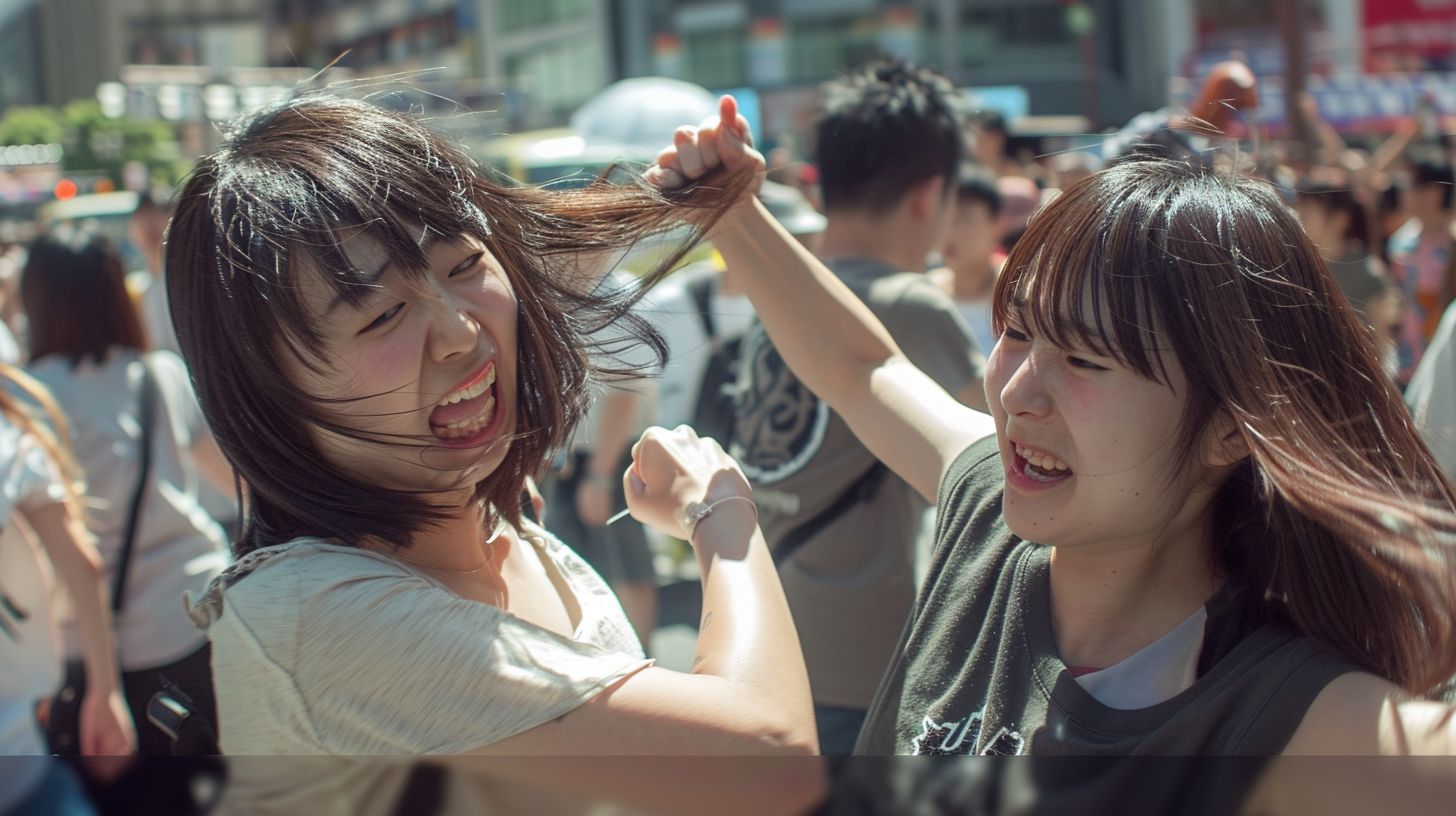 今日の女性のストリートファイト画像 愛知県 西尾市 2025年03月20日 女の喧嘩 画像