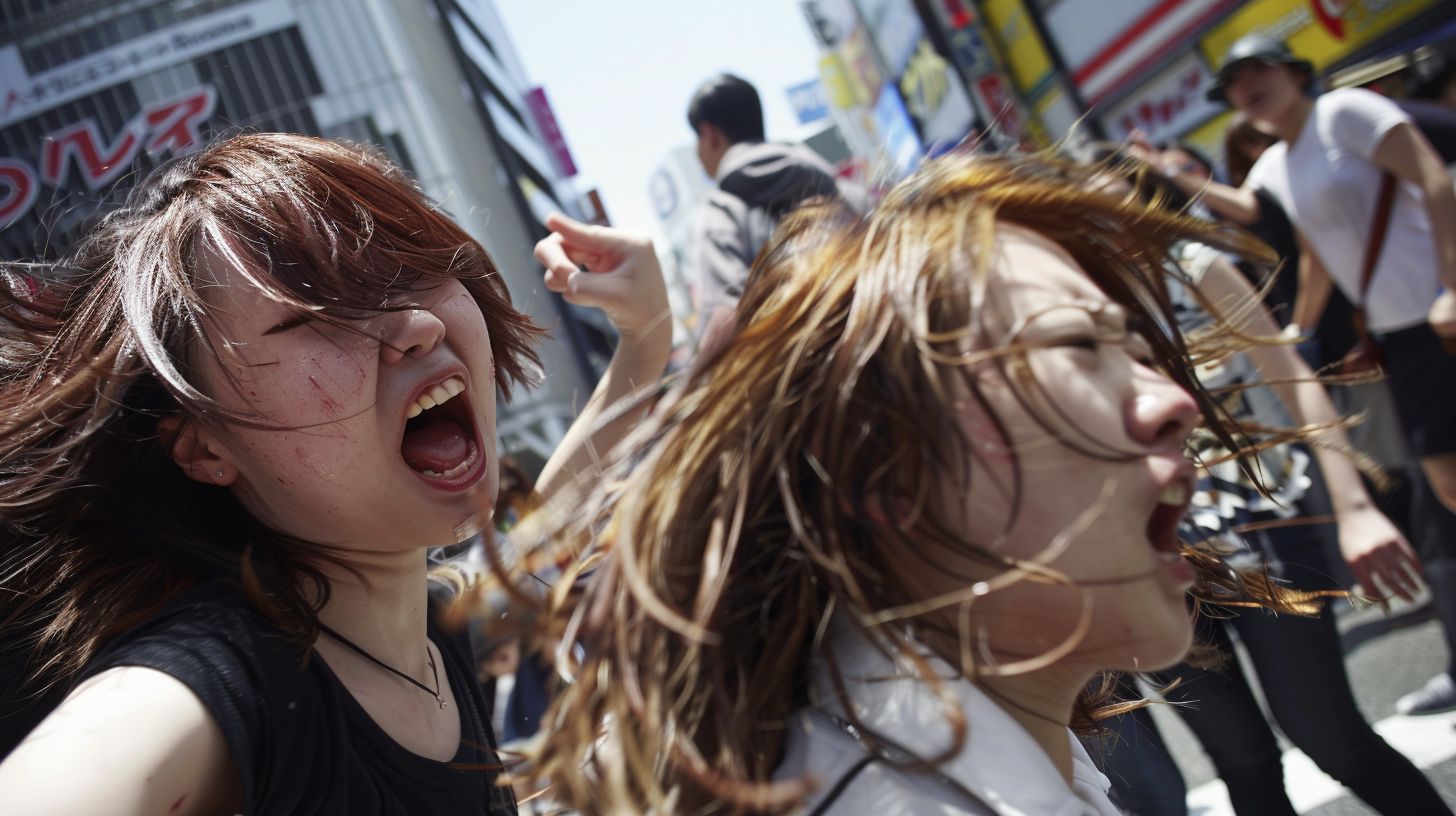今日の女性のストリートファイト画像　神奈川県　横須賀市　2025年03月23日　ストリート喧嘩　画像