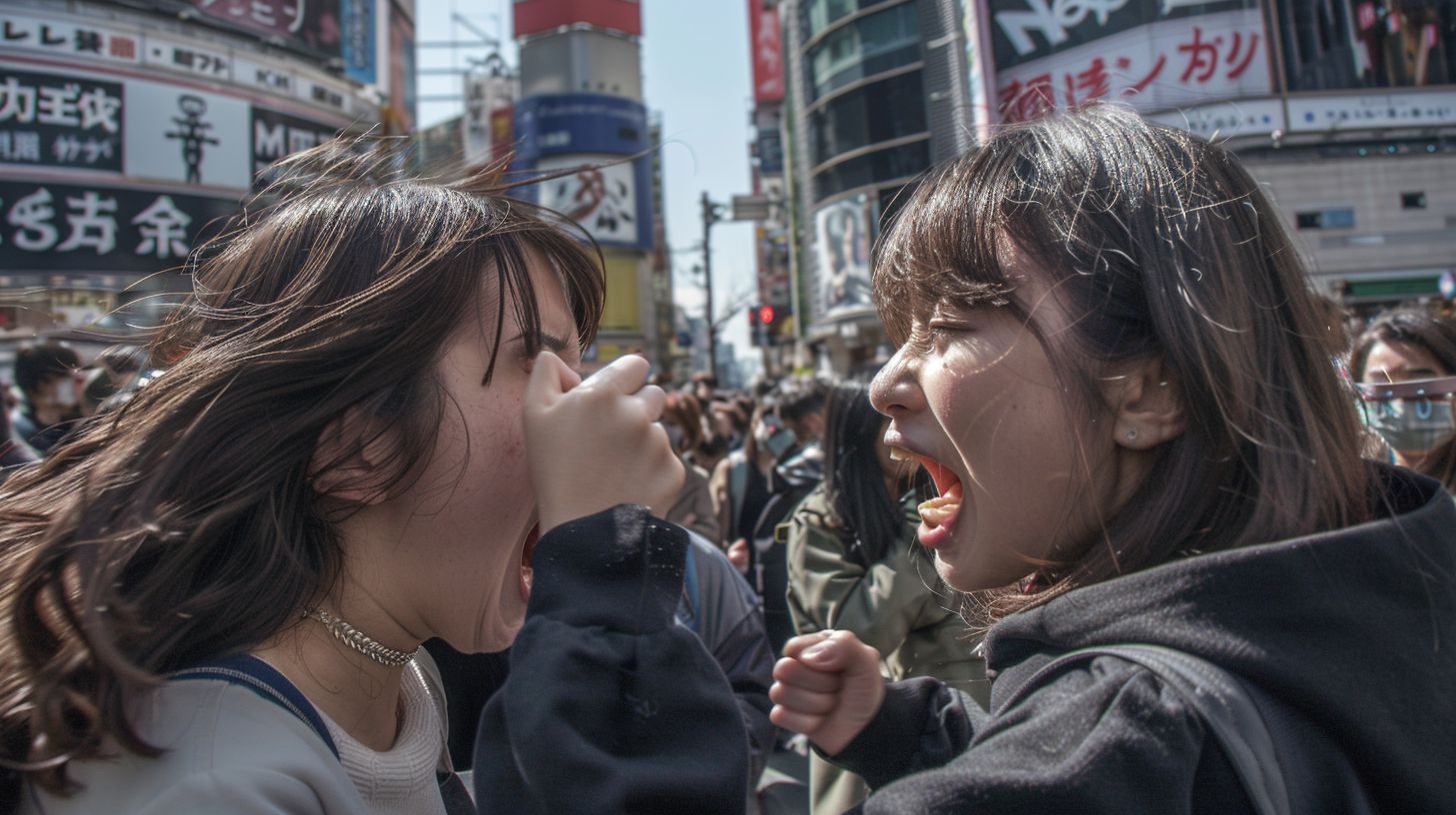 今日の女性のストリートファイト画像　長野県　塩尻市　2025年03月29日　キャットファイト　画像
