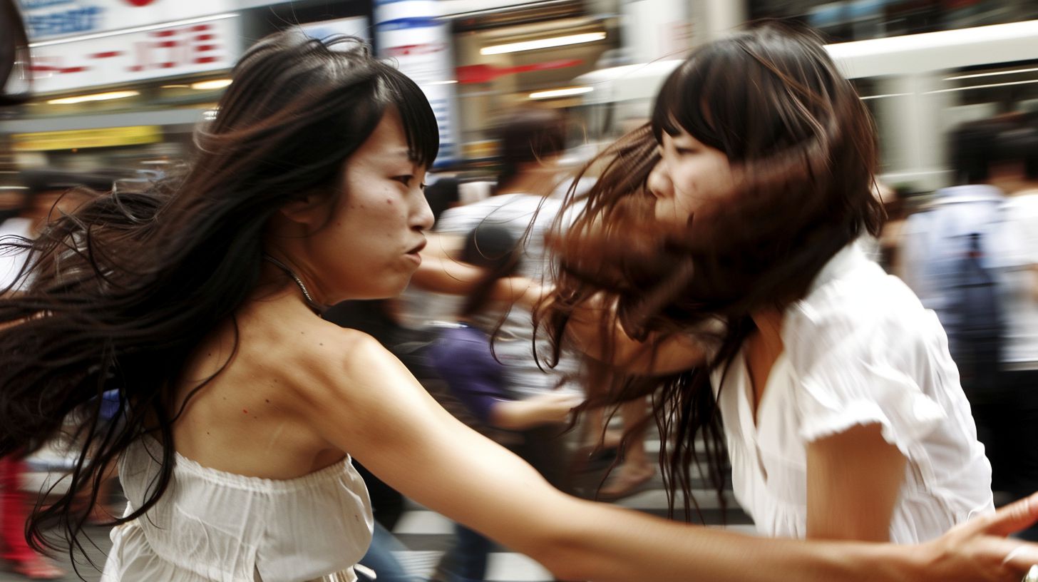 今日の女性のストリートファイト画像　東京都　国立市　2025年04月24日　女の喧嘩　画像
